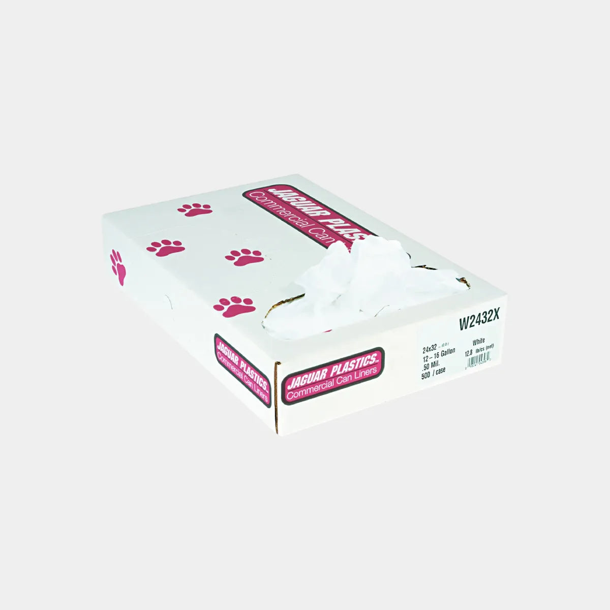 16 Gallon White Garbage Bags, 24x32, 0.5mil, 500 Bags