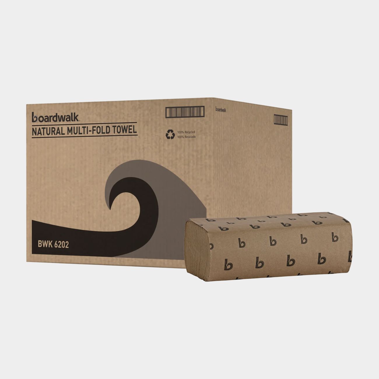 Boardwalk Multifold Paper Towels, 1-Ply, Natural, 9 x 9.45, 250/Pack, 16 Packs/Carton