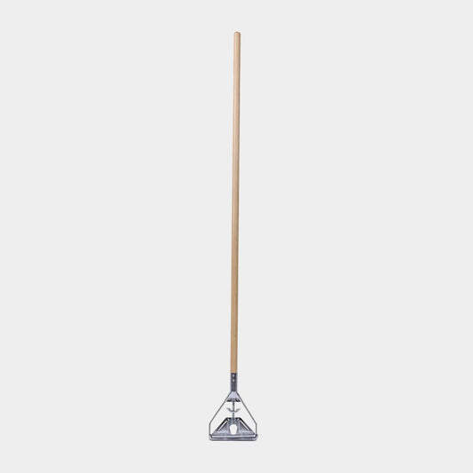 Boardwalk Quick Change Metal Head Mop Handle for No. 20 and Up Mop Heads, 62" Wood Handle