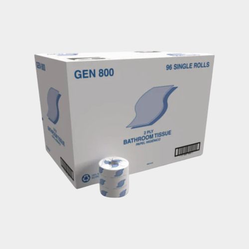 GEN Standard Bath Tissue, Septic Safe, 1-Ply, White, 1,000 Sheets per Roll, 96 Wrapped Rolls/Carton