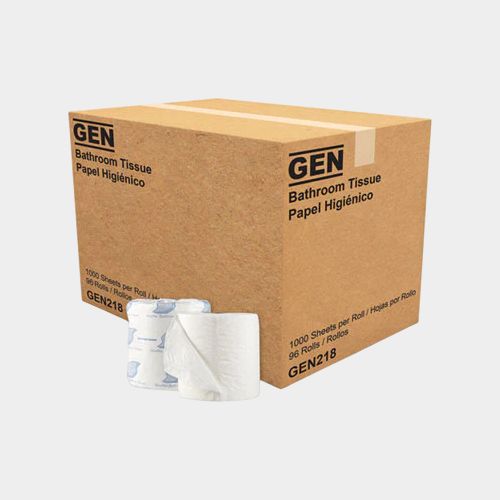 GEN Standard Bath Tissue, Septic Safe, Individually Wrapped, 1-Ply, White, 1,000 Sheets/Roll, 96 Rolls/Carton