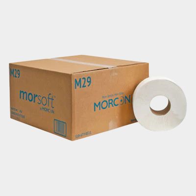 Morcon Tissue Jumbo Bath Tissue, Septic Safe, 2-Ply, White, 3.3" x 625 ft, 12 Rolls/Carton
