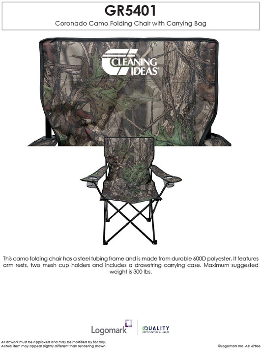 Coronado camo folding chair w/carrying bag - Cleaning Ideas 